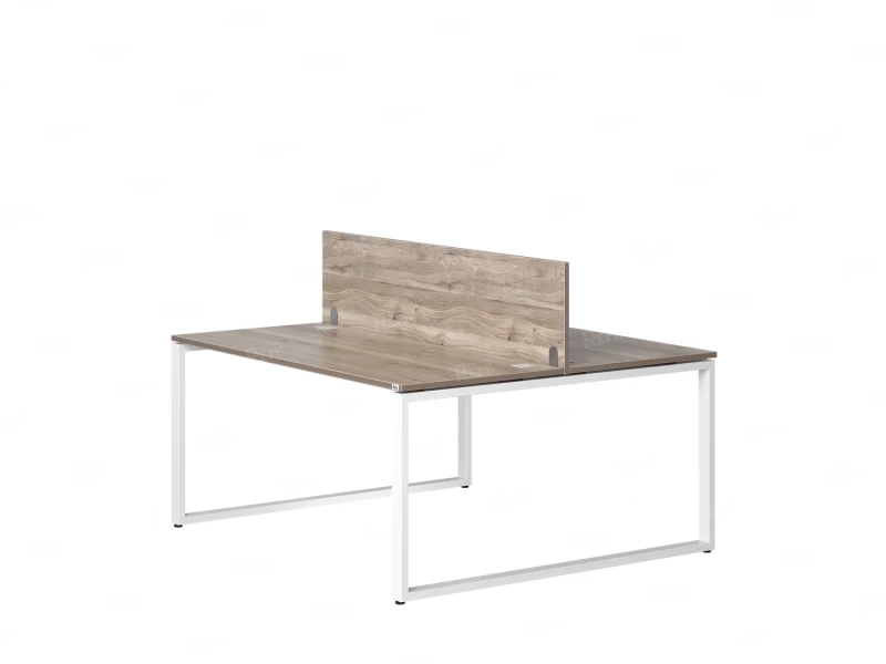 Бенч-система, 2 рабочих места, с одним экраном ЛДСП 1200x1200x750 RM169-2-12x12 Дуб Маувелла/Белый