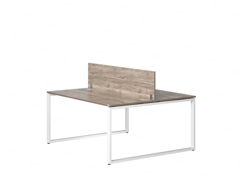 Бенч-система, 2 рабочих места, с одним экраном ЛДСП 1200x1200x750 RM169-2-12x12 Дуб Маувелла/Белый