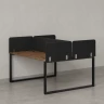 Бенч-система, 2 рабочих места, 5 тканевых экранов 1000x1400x750 RM169-3-10x14 Дуб Юстус/Черный