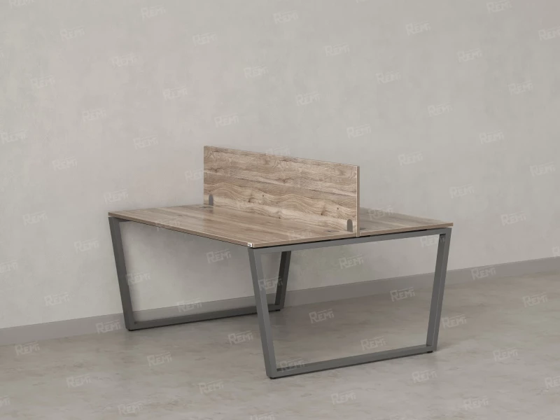 Бенч-система, 2 рабочих места, с одним экраном ЛДСП 1200x1200x750 RM172-2-12x12 Дуб Маувелла/Серый