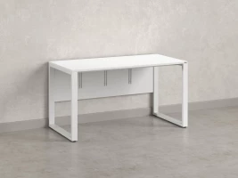 Стол прямой на О-образных опорах, экран ЛДСП 800x600x750 RM006-8x6 Белый/Белый