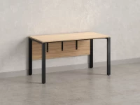 Стол прямой на П-образных опорах, экран ЛДСП 1600x600x750 RM005-16x6 Вяз Швейцарский светлый/Черный
