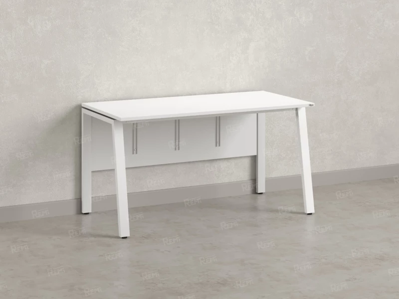 Стол прямой, Л-опора, экран ЛДСП,парящая стол-ца 2000x600x750 RM009-20x6 Белый/Белый