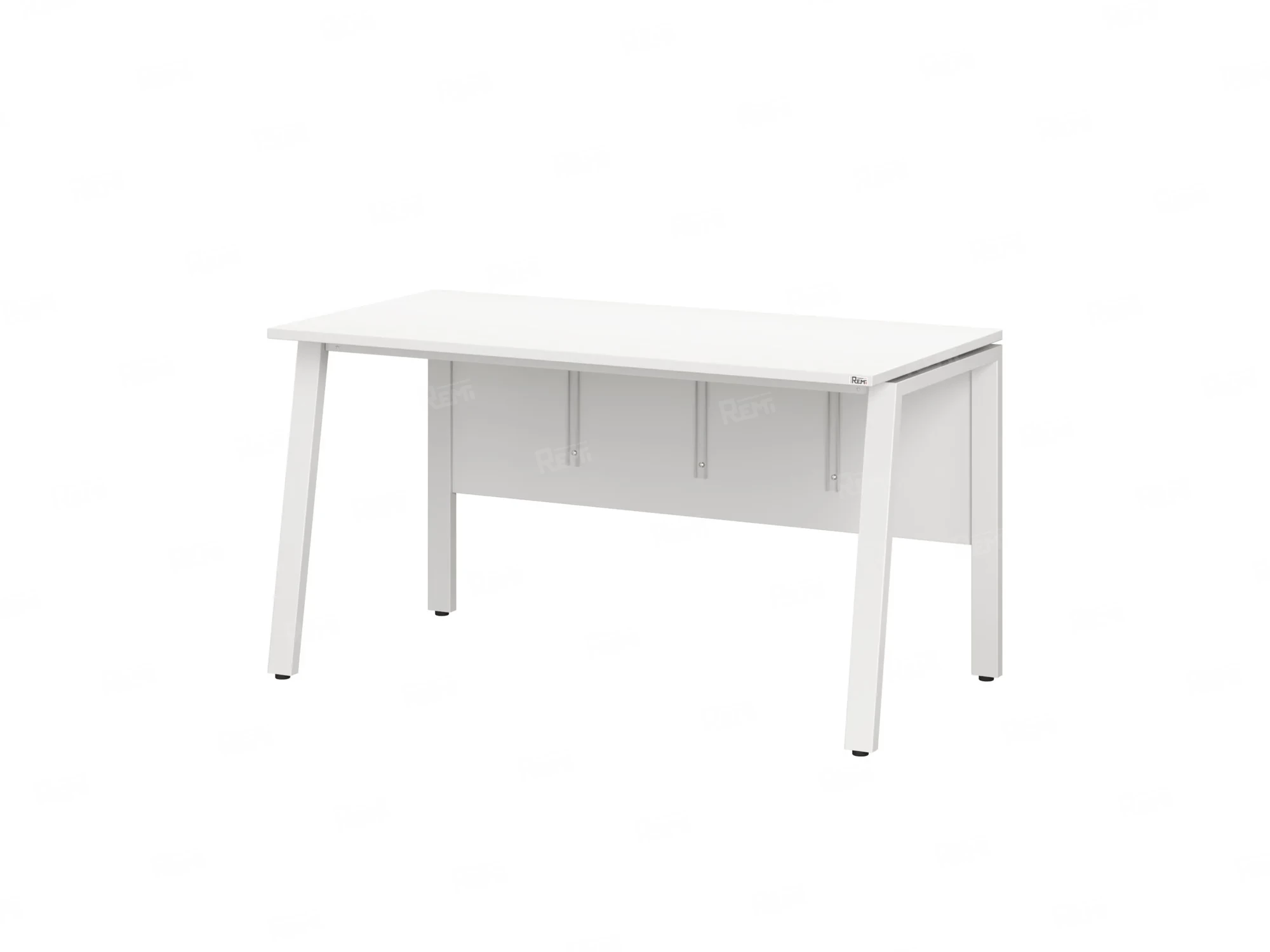 Стол прямой, Л-опора, экран ЛДСП,парящая стол-ца 2000x600x750 RM009-20x6 Белый/Белый