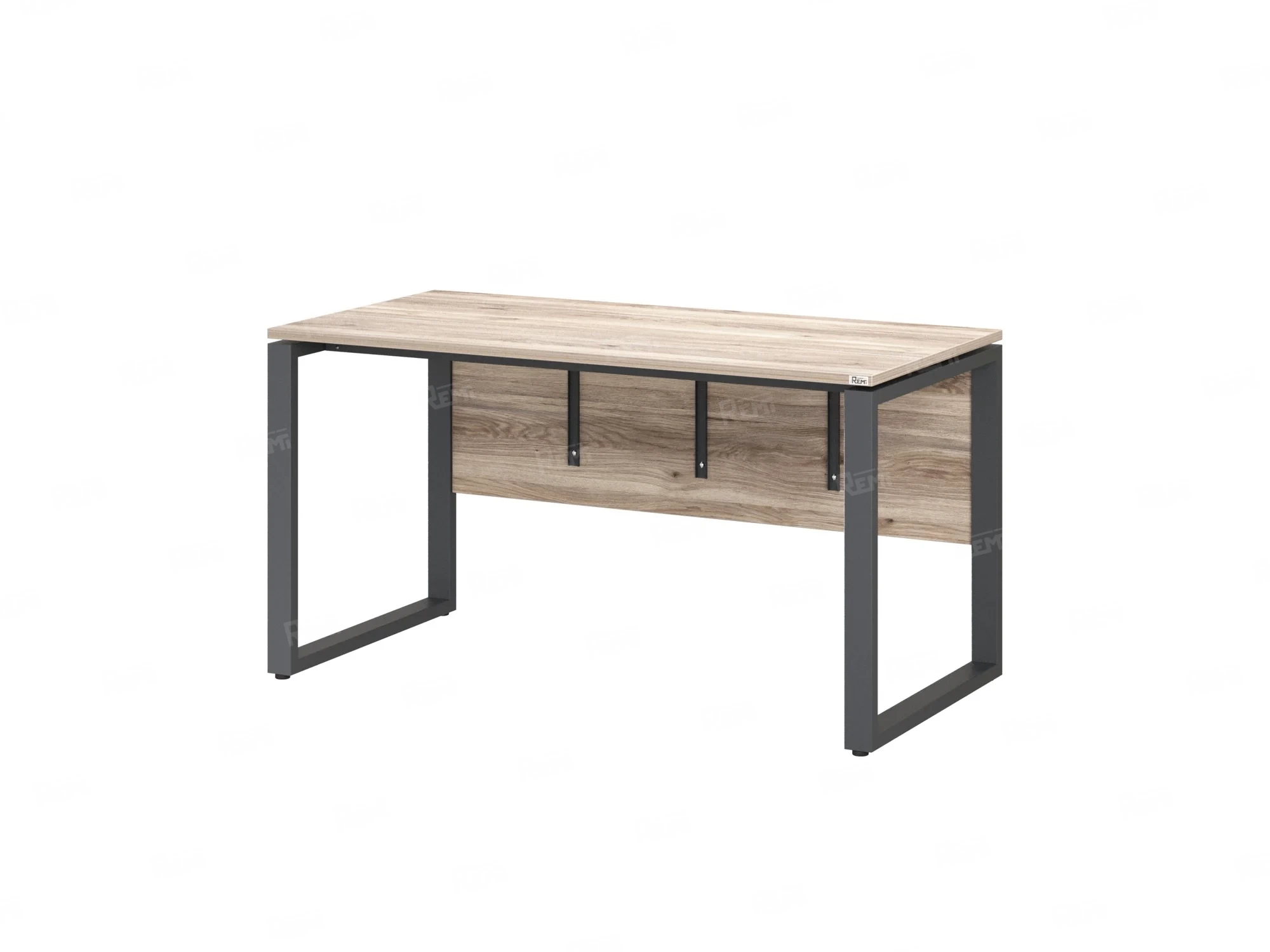 Стол прямой, О-опоры, экран ЛДСП,парящая стол-ца 800x800x750 RM008-8x8 Дуб Маувелла/Серый