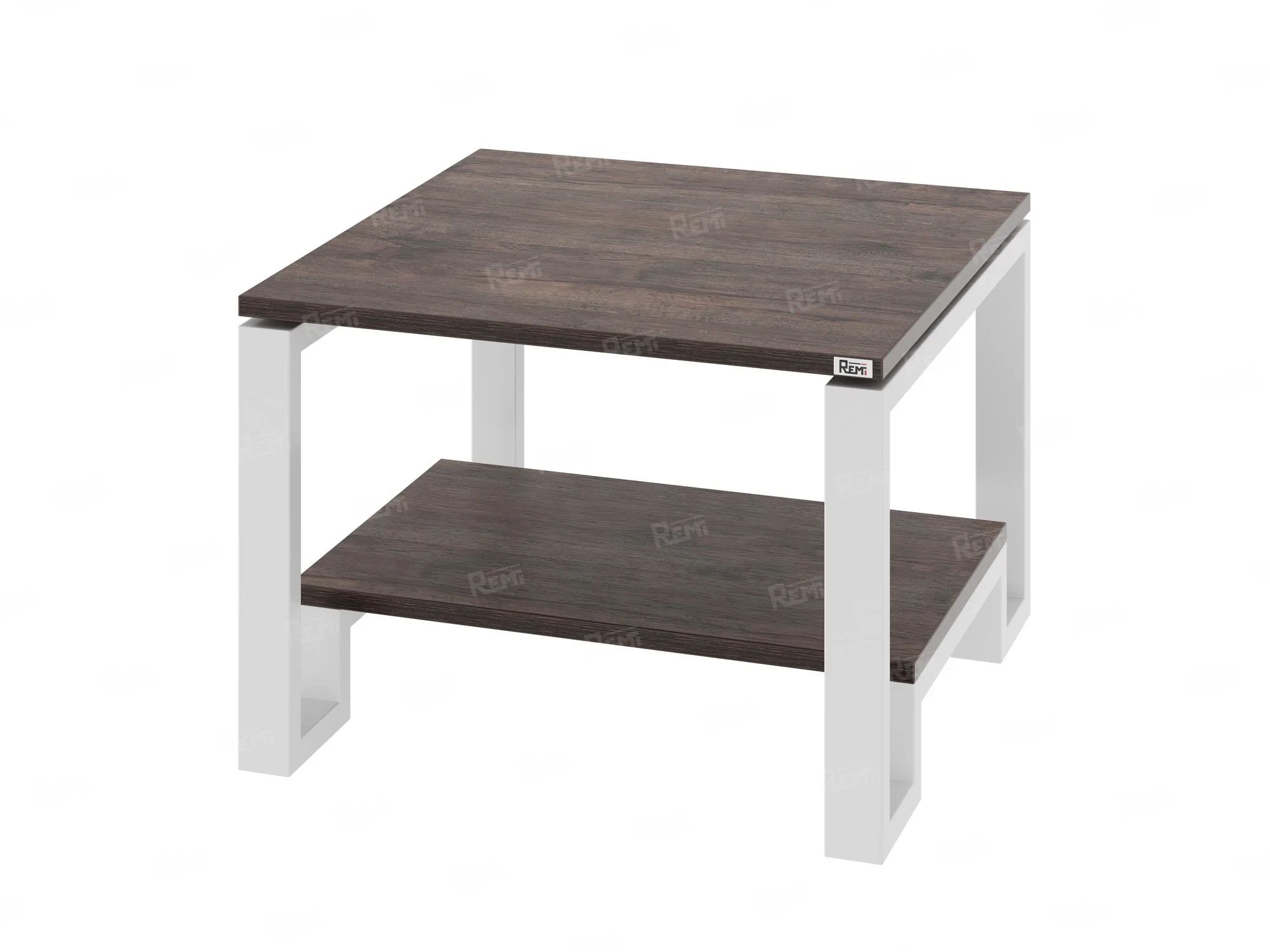 Журнальный стол с полкой 700x600x550 RM181-7x6 Дуб Апрельский шоколад/Белый
