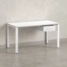 Стол прямой с подвесной тумбой, П-опора 1600x800x750 RM038-16x8 Белый/Белый