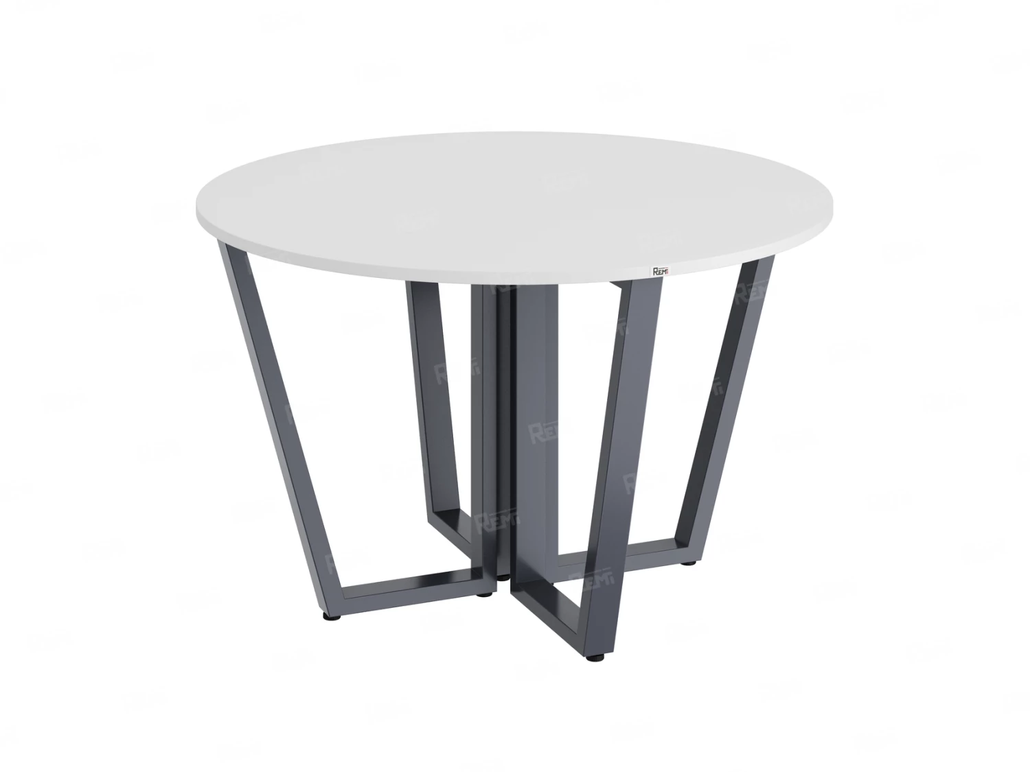 Круглый стол на U-образных опорах 1200x1200x750 RM188-12x12 Белый/Серый