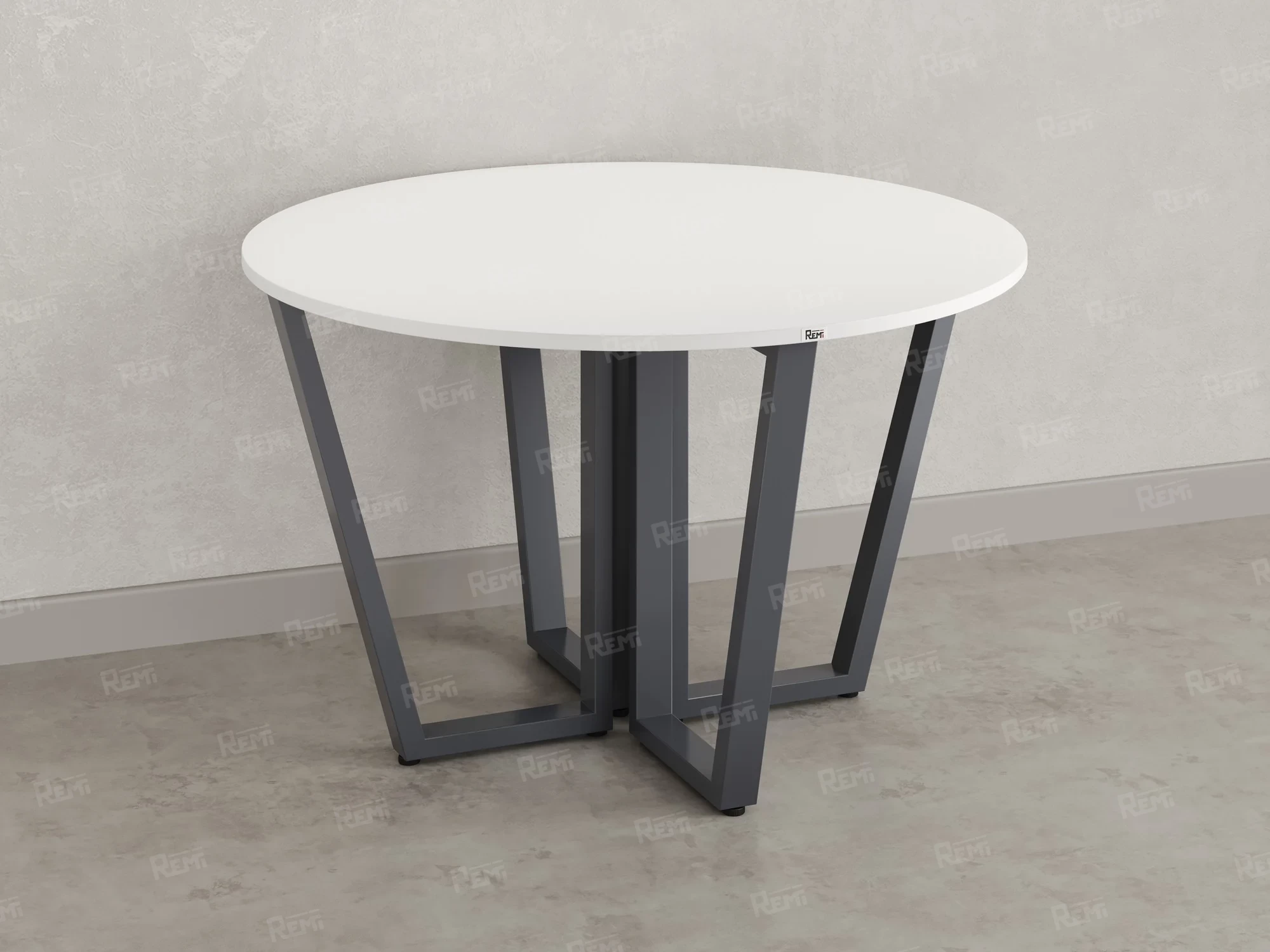 Круглый стол на U-образных опорах 1200x1200x750 RM188-12x12 Белый/Серый