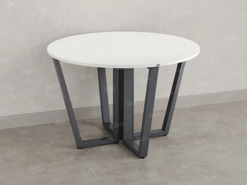 Круглый стол на U-образных опорах 1200x1200x750 RM188-12x12 Белый/Серый