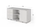Тумба RLG023 4 ящика 120x45x60 Белый, Серия ЛАЙТ | LIGHT