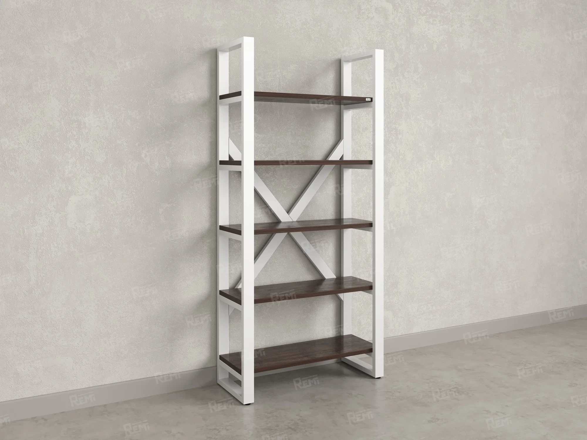 Стеллаж, 5 уровней 900x370x1920 RM131-90x37 Дуб Апрельский шоколад/Белый