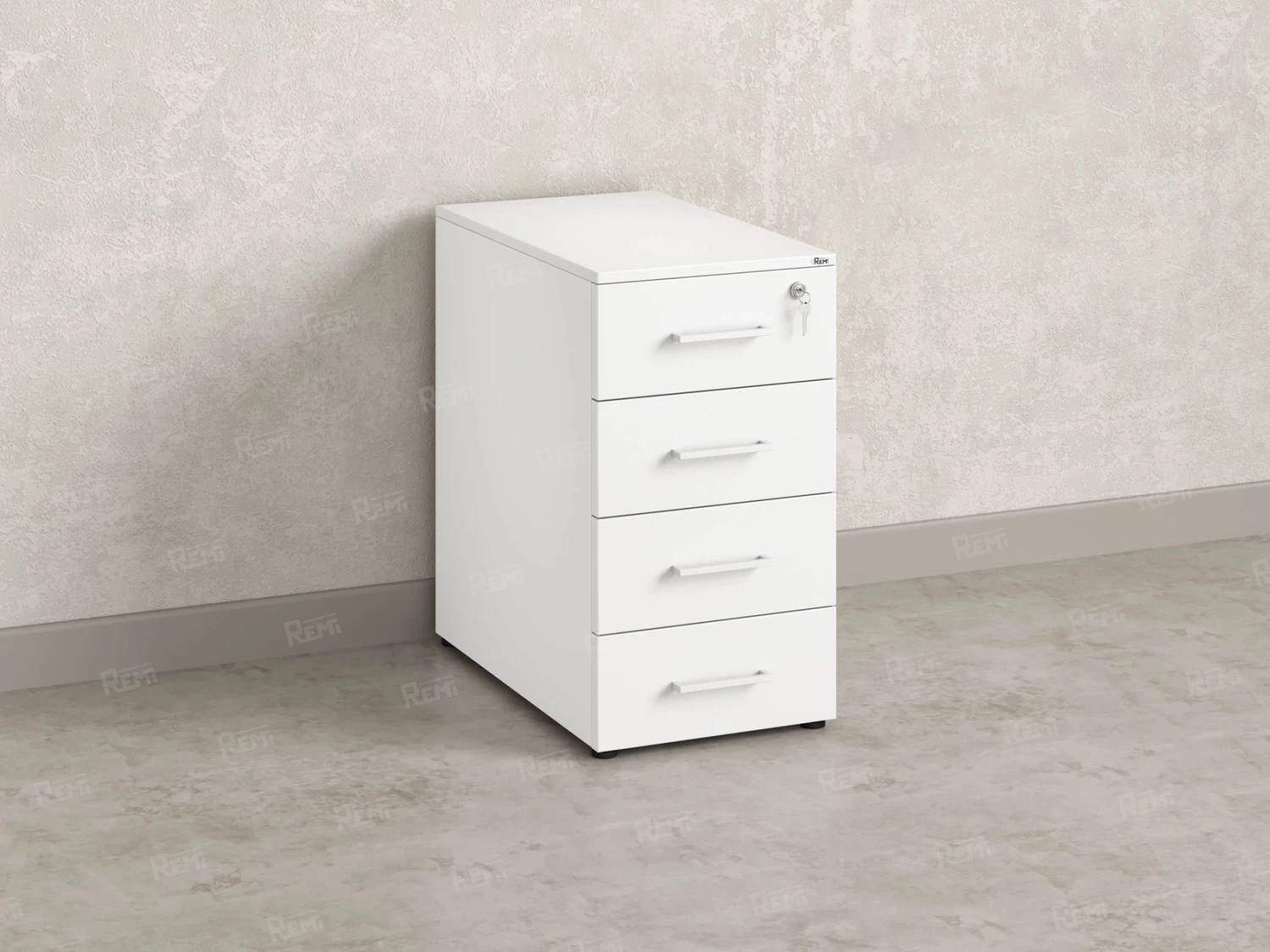 Тумба приставная, 4 ящика 400x800x750 RM121-40x80 Белый/Белый