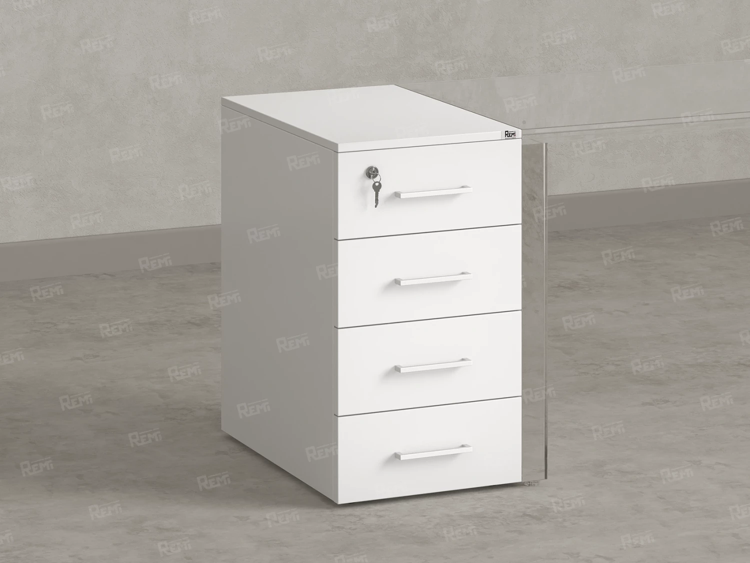 Тумба приставная, 4 ящика 400x800x750 RM121-40x80 Белый/Белый