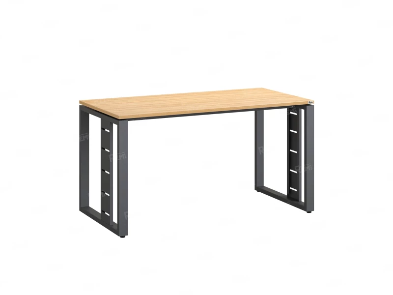 Стол прямой на О-образных опорах 1400x700x750 RM040-14x7 Вяз Швейцарский светлый/Серый