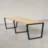 Cтол для переговоров, на V-обазном каркасе 2200x1400x750 RM082-220x140 Вяз Швейцарский светлый/Черный