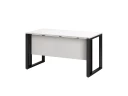 Стол прямой на О-образных опорах с экраном ЛДСП 1000x800x750 RM041-10x8 Белый/Черный