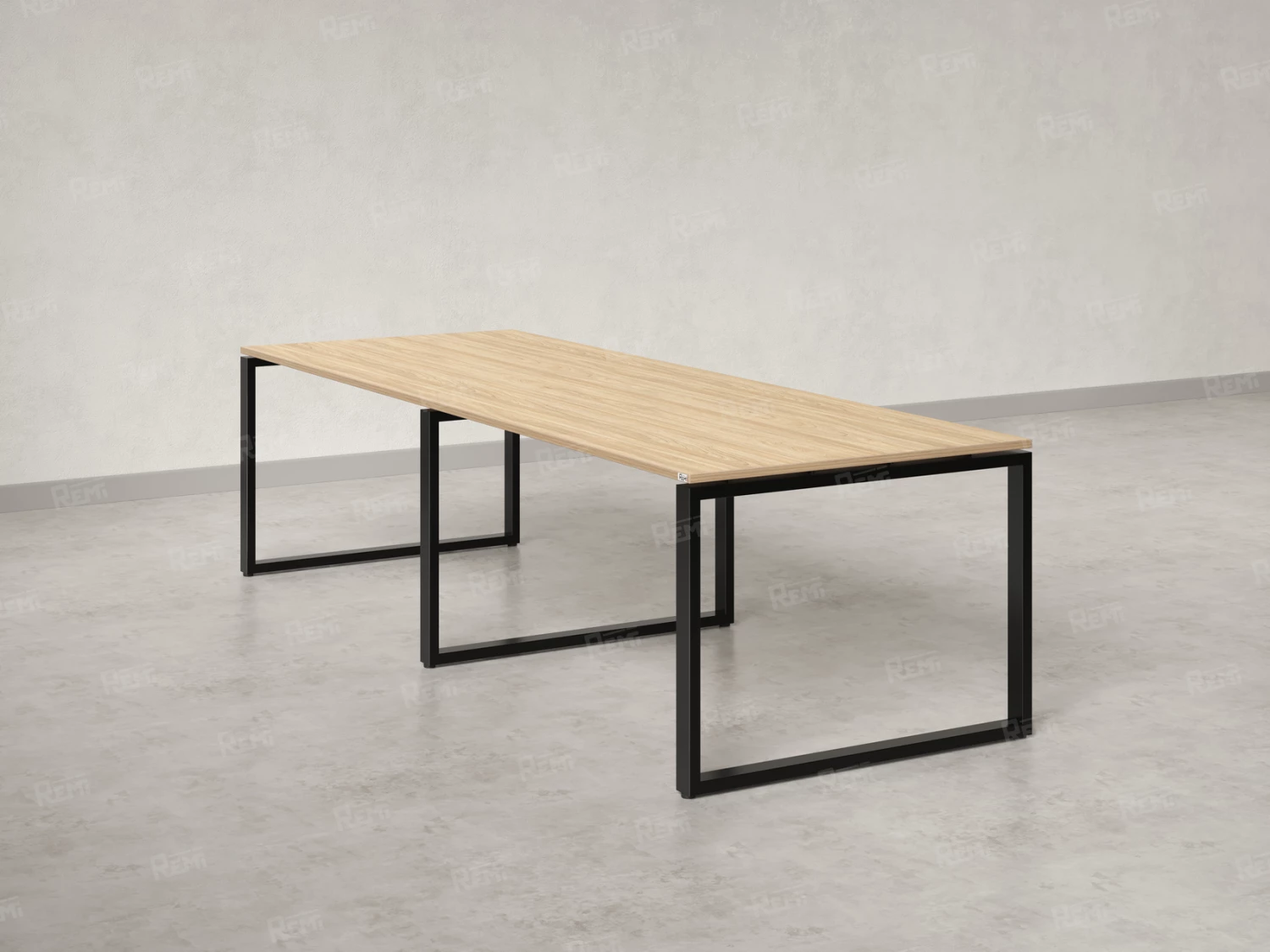 Cтол для переговоров, на О-обазном каркасе 2000x1250x750 RM081-200x125 Вяз Швейцарский светлый/Черный