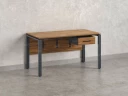 Стол прямой, подвесная тумба, ЛДСП экран, П-опора 1800x600x750 RM030-18x6 Дуб Юстус/Серый