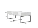 Бенч-система, 4 рабочих места, на О-образных опорах, 8 ЛДСП экранов 3600x1600x750 RM170-1-18x16 Белый/Серый
