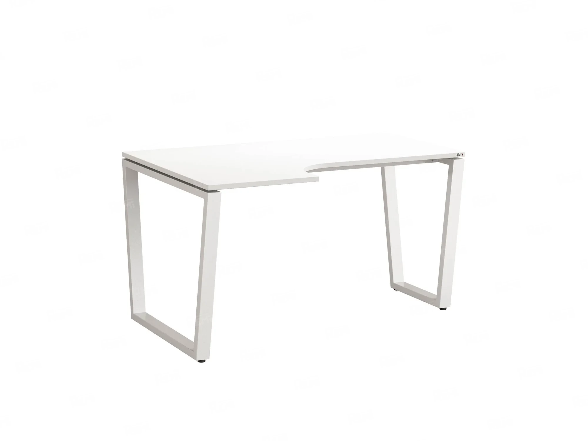 Стол угловой, U-опора, левый 1400x700/900x750, RM051-14x7-9 Белый/Белый