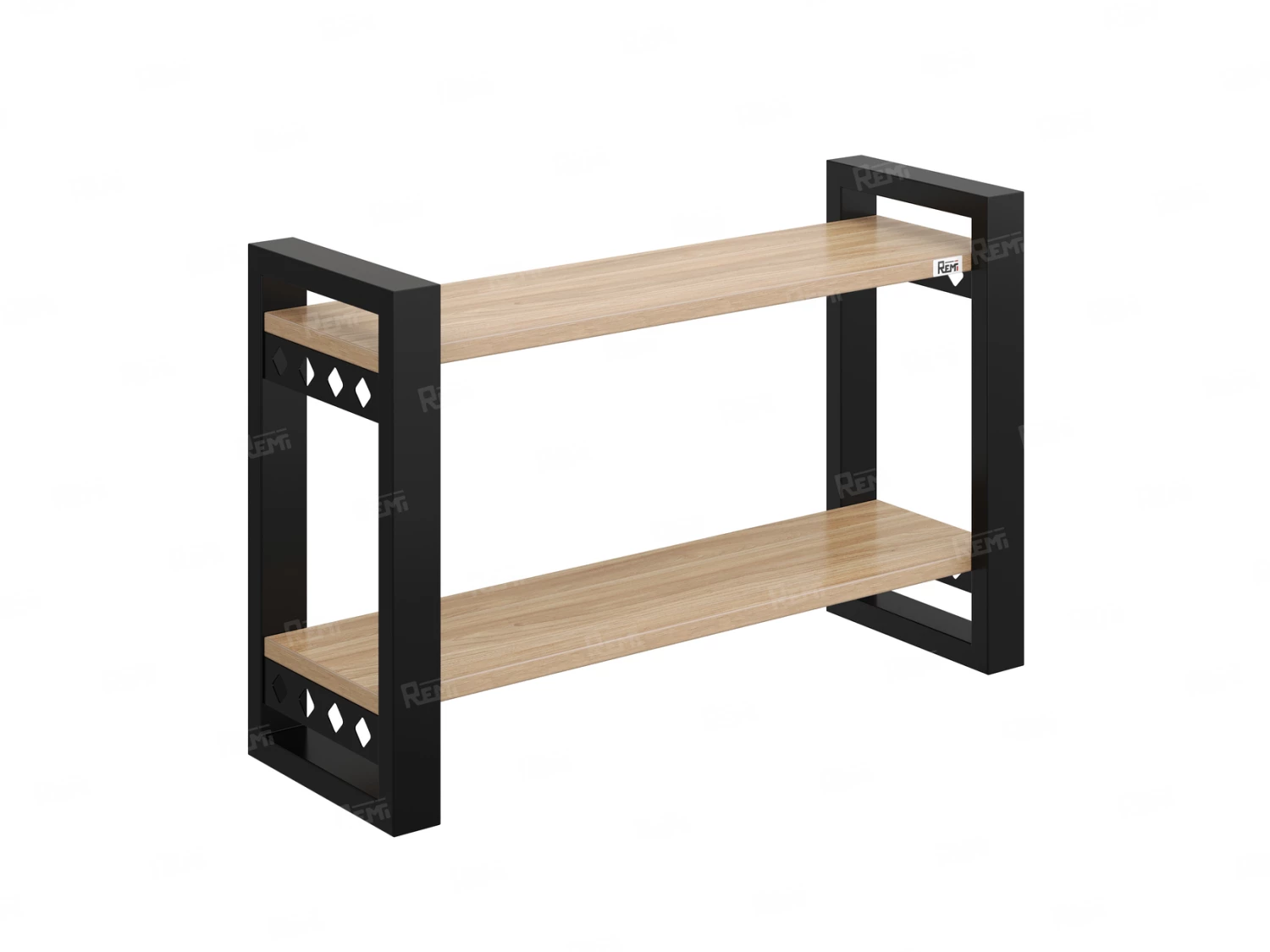 Полка настенная 900x200x500 RM194-90x20 Вяз Швейцарский светлый/Черный