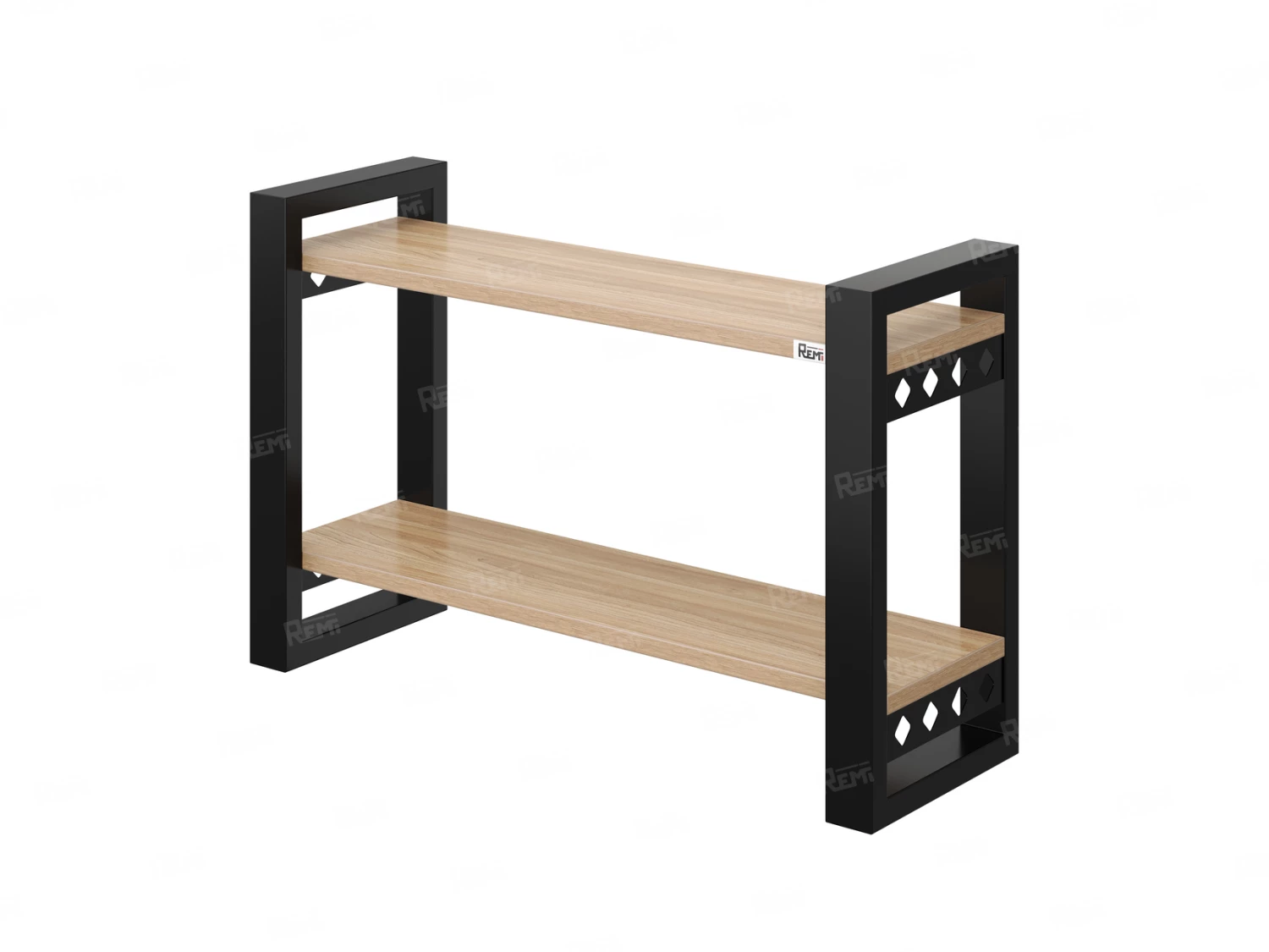 Полка настенная 900x200x500 RM194-90x20 Вяз Швейцарский светлый/Черный