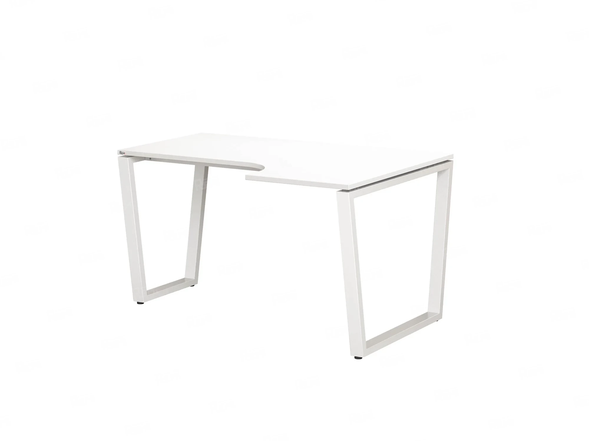 Стол угловой, U-опора, правый 1800x700/900x750, RM050-18x7-9 Белый/Белый