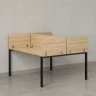 Бенч-система, 2 рабочих места, 5 ЛДСП экранов 1000x1200x750 RM165-4-10x12 Вяз Швейцарский светлый/Черный
