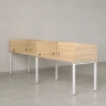 Бенч-система в 1 ряд, 2 рабочих места 5 ЛДСП экранов 2400x700x750 RM167-2-24x7 Вяз Швейцарский светлый/Белый