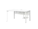 Стол угловой, экран металл, П-опора, левый 1600x700/900x750, RM059-16x7-9 Белый/Белый