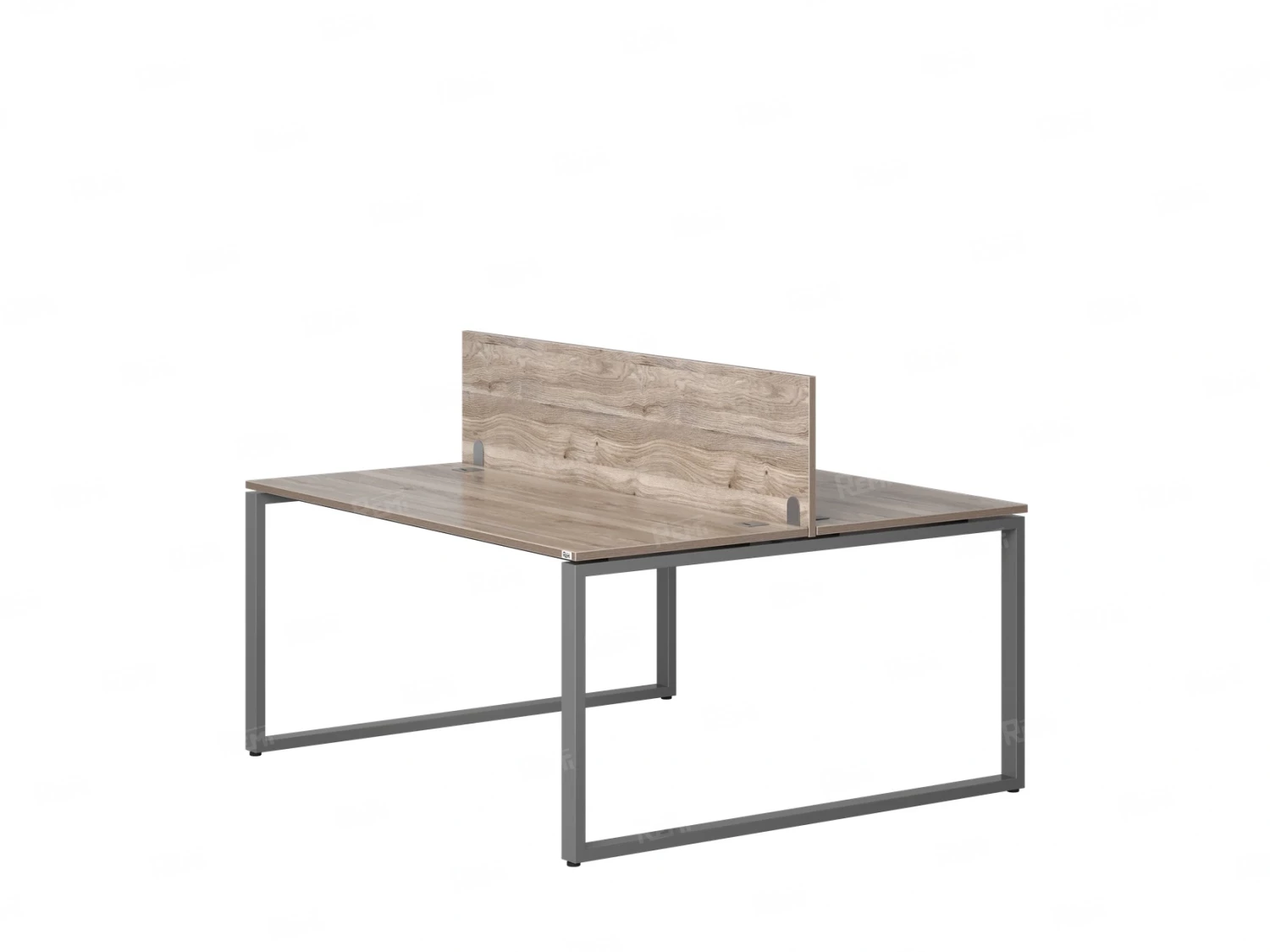 Бенч-система, 2 рабочих места, с одним экраном ЛДСП 1200x1200x750 RM169-2-12x12 Дуб Маувелла/Серый