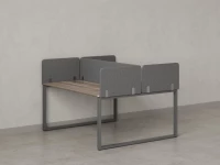 Бенч-система, 2 рабочих места, 5 тканевых экранов 1400x1600x750 RM169-3-14x16 Дуб Маувелла/Серый