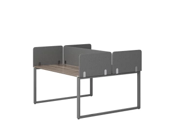 Бенч-система, 2 рабочих места, 5 тканевых экранов 1400x1600x750 RM169-3-14x16 Дуб Маувелла/Серый