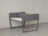 Бенч-система, 2 рабочих места, 5 тканевых экранов 1000x1600x750 RM172-3-10x16 Белый/Серый