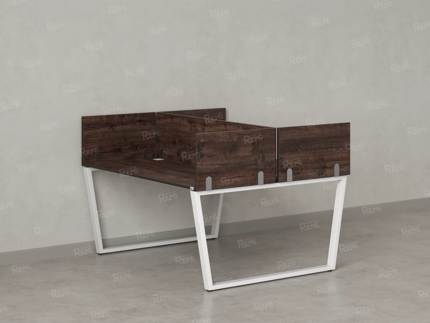 Бенч-система, 2 рабочих места, 5 ЛДСП экранов 1000x1200x750 RM172-4-10x12 Дуб Апрельский шоколад/Белый
