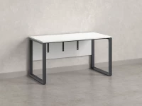 Стол прямой на О-образных опорах, экран ЛДСП 800x600x750 RM006-8x6 Белый/Серый