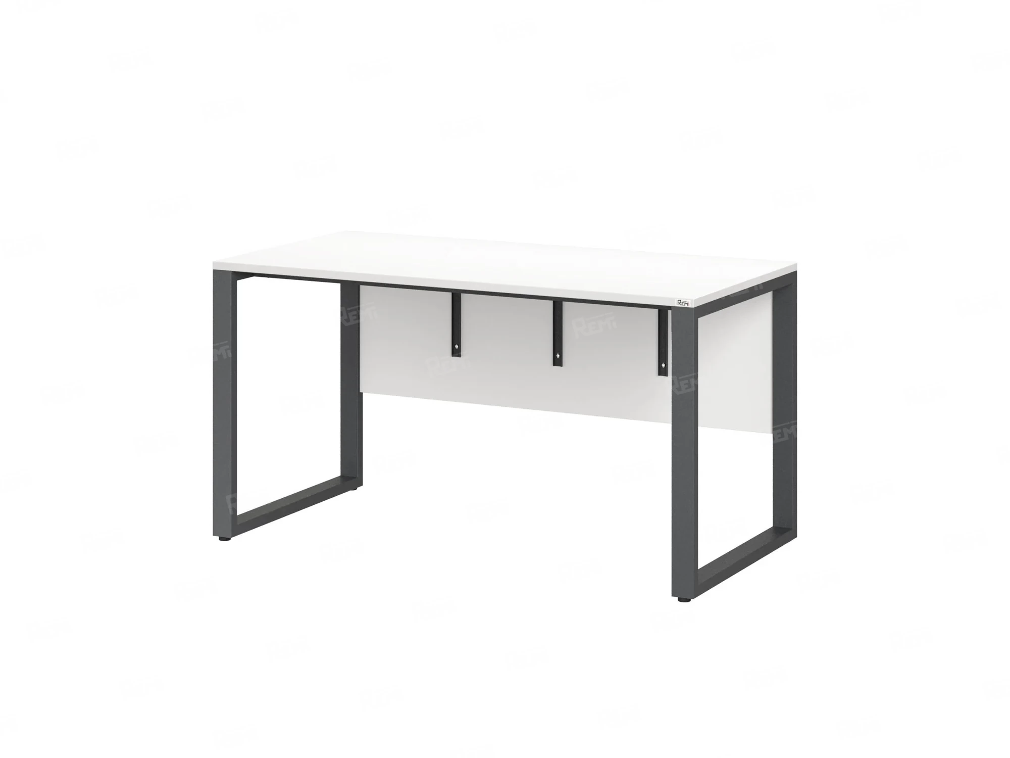 Стол прямой на О-образных опорах, экран ЛДСП 800x600x750 RM006-8x6 Белый/Серый