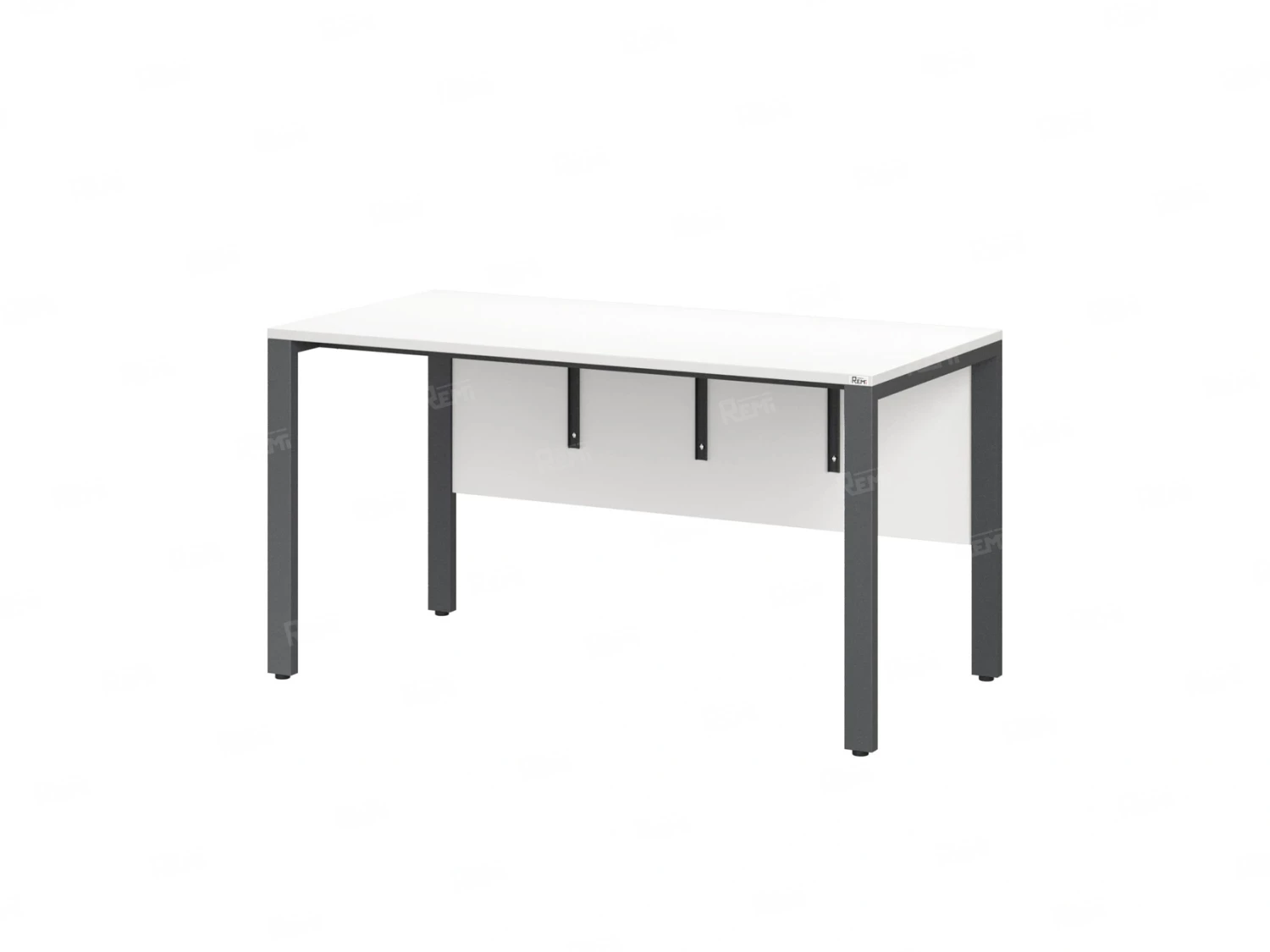 Стол прямой на П-образных опорах, экран ЛДСП 2000x700x750 RM005-20x7 Белый/Серый