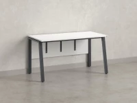 Стол прямой, Л-опора, экран ЛДСП,парящая стол-ца 2000x600x750 RM009-20x6 Белый/Серый