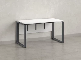 Стол прямой, О-опоры, экран ЛДСП,парящая стол-ца 1800x800x750 RM008-18x8 Белый/Серый