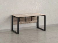 Стол прямой, О-опоры, экран ЛДСП,парящая стол-ца 800x800x750 RM008-8x8 Дуб Маувелла/Черный
