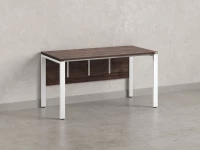 Стол прямой, П-опоры, экран ЛДСП,парящая стол-ца 1400x600x750 RM007-14x6 Дуб Апрельский шоколад/Белый