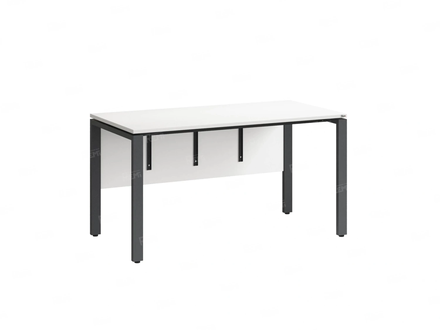 Стол прямой, П-опоры, экран ЛДСП,парящая стол-ца 1800x700x750 RM007-18x7 Белый/Серый
