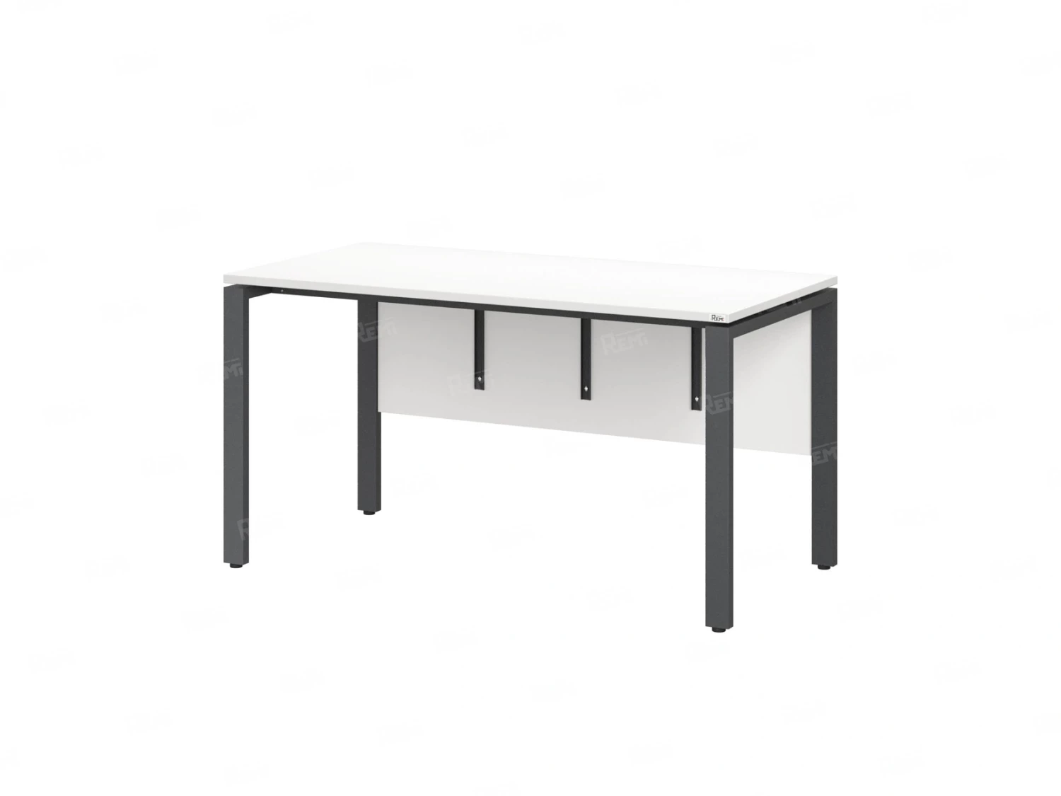 Стол прямой, П-опоры, экран ЛДСП,парящая стол-ца 1800x700x750 RM007-18x7 Белый/Серый