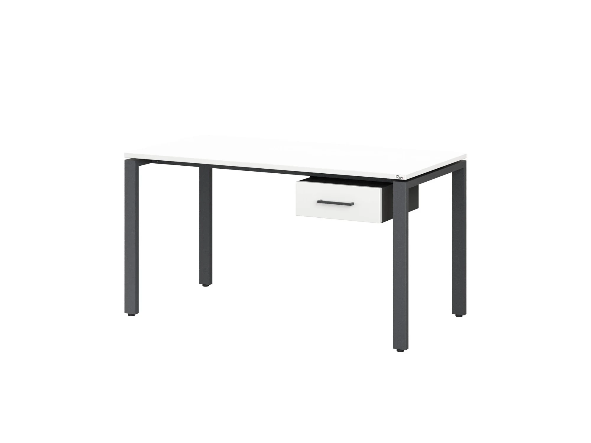 Стол прямой с подвесной тумбой, П-опора 1600x800x750 RM038-16x8 Белый/Серый