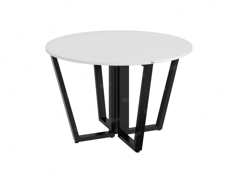 Круглый стол на U-образных опорах 1200x1200x750 RM188-12x12 Белый/Черный