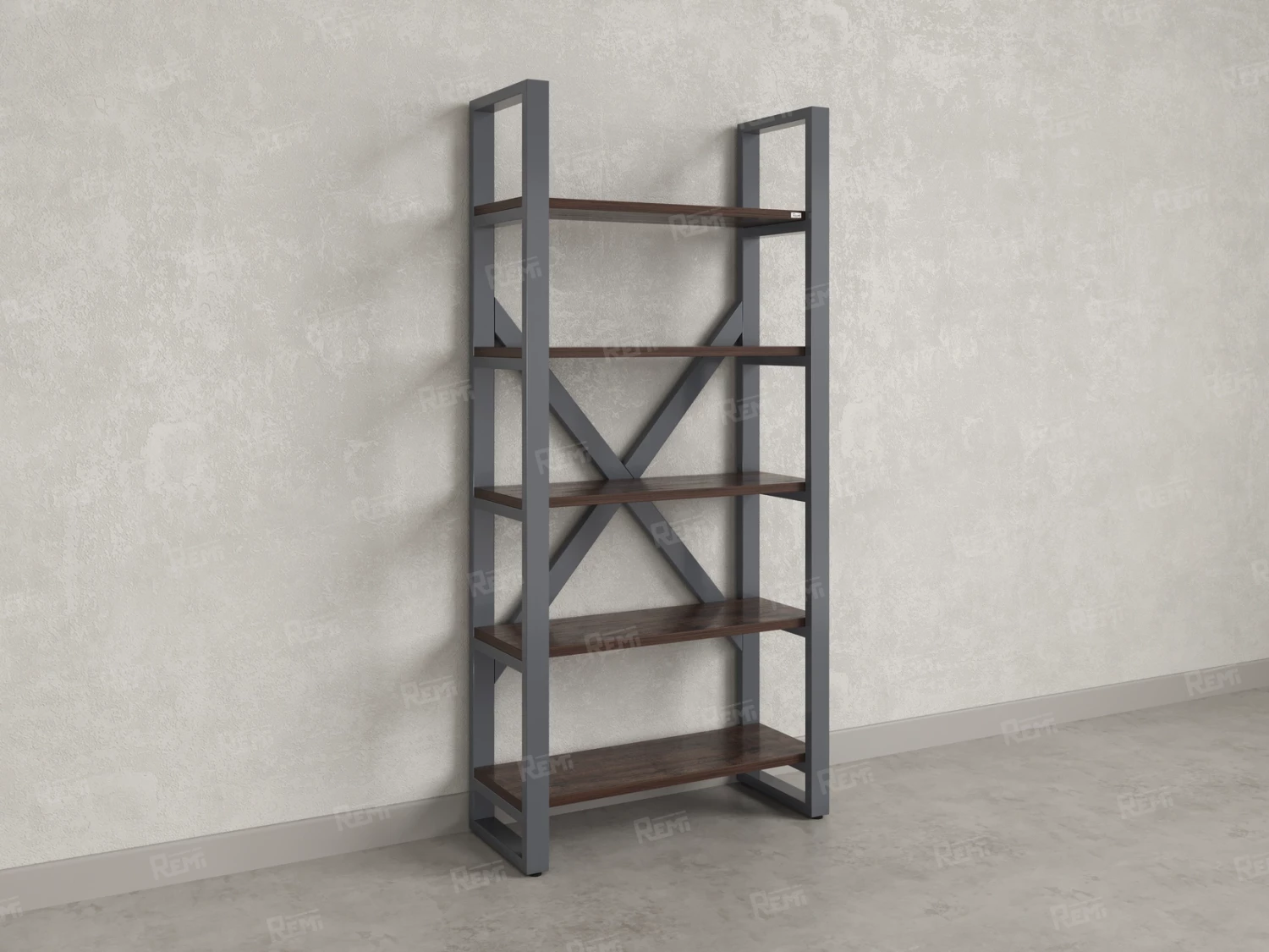 Стеллаж, 5 уровней 900x370x1920 RM131-90x37 Дуб Апрельский шоколад/Серый