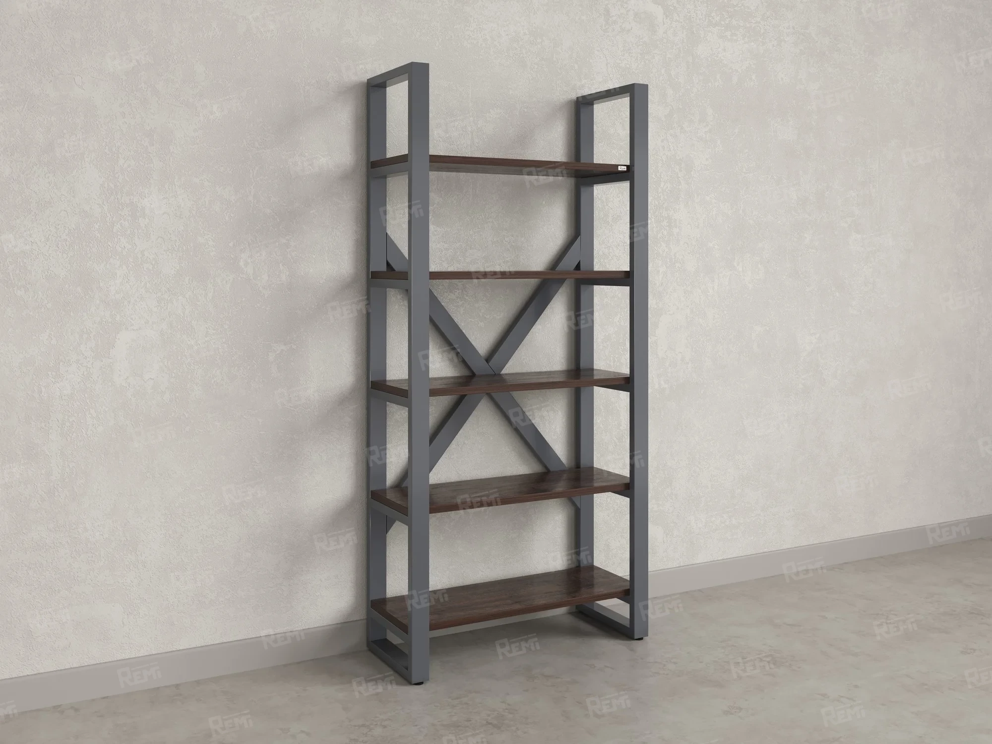 Стеллаж, 5 уровней 900x370x1920 RM131-90x37 Дуб Апрельский шоколад/Серый