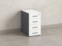 Тумба приставная, 4 ящика 400x800x750 RM121-40x80 Белый/Серый